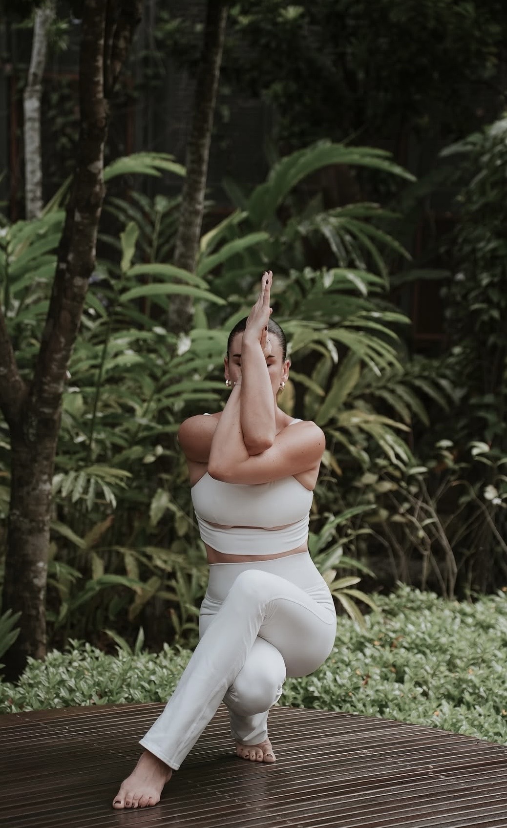 Imma in a Pilates pose